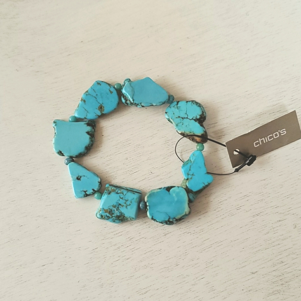 Chico's Jesse Turquoise Stone Bracelet - Picture 3 of 4